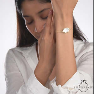 NOVAMART Fine Silverings 925 Sterling <b>Silver</b> Holy Mother of Pearl Gold <b>Bracelet</b> Elegant <b>Bangles</b> Wholesale Export - Product Image 1