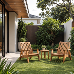 Conjunto de Sillas de Jardín de Madera de Teca Sólida con Mesa de Centro a Juego para Patio, Jardín, Hotel, Resort - Product Image 4