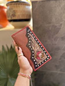 New Designer <b>Men's</b> Long Western Style Leather <b>Wallet</b> RFID Feature Hand Tooled Carving Hot Sale Stylish Cash Holder Gift for Him - Product Image 2