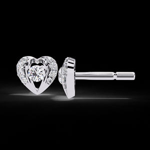 Joyería fina VVS Moissanite Pendientes de diamantes Ahuecados Diseño en forma de corazón Pendientes de oro macizo de 18K - Product Image 5
