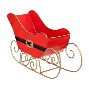 Traîneau de décoration de Noël en métal de couleur dorée de haute qualité pour décor de table Traîneau de Noël en métal vintage - Product Image 4