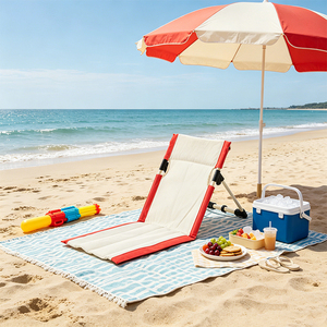 Chaise de sol portable sans pieds HOMFUL |   Siège pliable de plage et de <span class=keywords><strong>stade</strong></span> avec dossier - Product Image 6