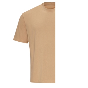 เสื้อยืดลำลองผู้ชายไซส์ใหญ่ พิมพ์โลโก้ได้  แขนสั้น สีน้ำตาลอ่อน 220gsm ผ้าฝ้ายออร์แกนิค 100% ระบายอากาศได้ดี - Product Image 2