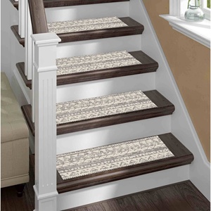 Tapis gris imprimé : moderne, lavable en machine, design Kilim, classique, pour marches d'escalier, gobelin - Product Image 1