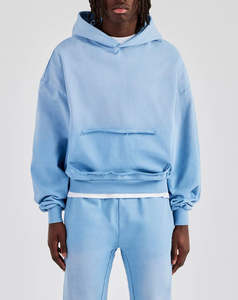 Nouvelle conception, lavage à l'acide, automne, hommes, unisexe, streetwear personnalisé, polyester/coton uni, sweats à capuche surdimensionnés, ensemble 2 pièces, décontracté, séchage rapide - Product Image 6