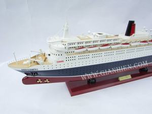Modèle réduit en bois de bateau de croisière Gia Nhien conçu sur mesure par le fabricant RMS Queen Elizabeth II de haute qualité Artisanat nautique en bois - Product Image 5
