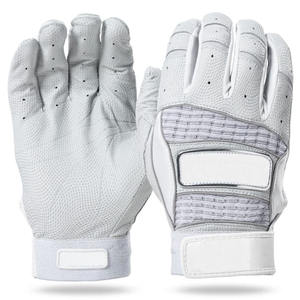 Gants de bating de baseball de couleur grise et blanche personnalisés Gants de frappeur de baseball en cuir antidérapants à longue manchette - Product Image 5