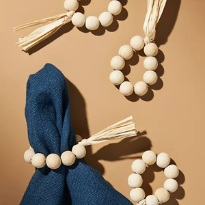 บ้านไร่ไม้แหวนผ้าเช็ดปากลูกปัดชนบทผู้ถือแหวนผ้าเช็ดปากชุดสำหรับตกแต่งตารางผลิตในเวียดนาม - Product Image 4