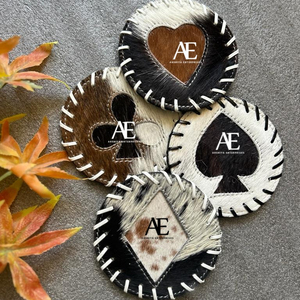 Real Handmade <b>Hair</b> on Hide Fur Leather Tea Coaster Coffee Tea Cup Mat Tableware Home Accessories Drink and Barware Fur Coasters - Product Image 1