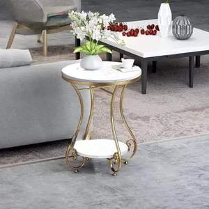 โต๊ะกาแฟทรงกลมแบบซ้อนได้ โครงโลหะ ดีไซน์ทันสมัย ใช้เป็นโต๊ะข้างเตียง หรือโต๊ะวางโซฟา - Product Image 4