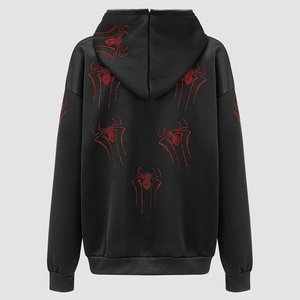 Sweat à capuche oversize 100% coton pour homme, fermeture éclair intégrale, polaire de haute qualité, manches longues, hiver - Product Image 2