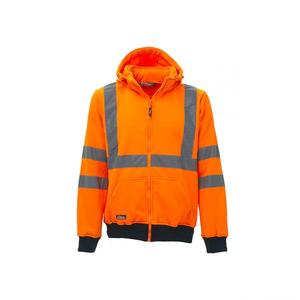 Sudadera con cremallera completa para mujer, ropa de trabajo Melody Orange Fluo con construcción duradera - Product Image 2