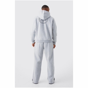 Sudadera con capucha de algodón 100% de gran tamaño para hombres Diseño de hombro caído Bordado 3D de alta calidad Sólido disponible Tallas grandes - Product Image 2
