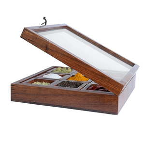 Caja de condimentos de madera personalizada de lujo, caja de condimentos de gran oferta, caja de sal de madera, tamaño personalizado y uso en la cocina - Product Image 5