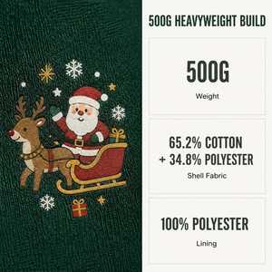 500G Chest Print <b>Christmas</b> Hoodie Pullover Sweatshirt Santa Claus Reindeer Sleigh Unisex Oversized S To 8XL Plus Size Custom - Product Image 3