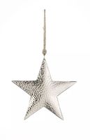 Étoile suspendue personnalisée de 6 pouces en métal finition nickel pour la décoration festive de la maison, décorations de Noël en métal