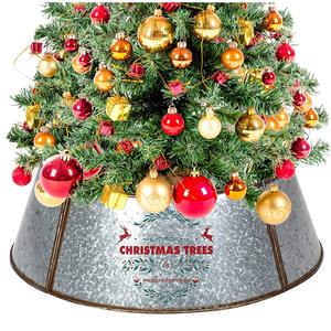 Metal hierro galvanizado acabado árbol Collar redondo en forma de nieve hombre impreso galvanizado árbol de Navidad Collar hogar jardín decoración - Product Image 3