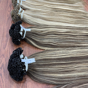 MEILLEURES VENTES ! Extensions de cheveux vierges à pointes plates en kératine alignées sur les cuticules, non coupées, double trame, cheveux humains vietnamiens - Product Image 4