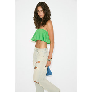 Blusa ETHIQUET VIOLA para Mujer, 100% Algodón Orgánico, con Detalle de Volantes y Forro Interior - Product Image 6