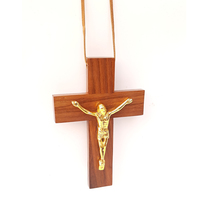 Croix murale crucifix catholique avec statue de Jésus Christ en laiton-décor chrétien, décor de Jésus pour la maison, le bureau, l'église-croix en bois 11"