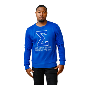 Sudadera bordada de chenilla Big Sigma, ropa de fraternidad griega Phi Beta Sigma de algodón de primera calidad suave, ropa informal para hombre - Product Image 1