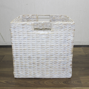 Artex Dong Thap Boîtes cubes carrées tissées pliables en jacinthe d'eau faites à la main écologiques pour le stockage du linge sur étagère - Product Image 3