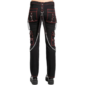 Pantalon pour femme, nouveau style gothique, élégant, noir et rouge, bretelles et boucles, pantalon 2026 - Product Image 3