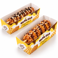 Boîte en carton gaufré personnalisée pour churros, desserts, snacks, biscuits, pâtisseries, emballage alimentaire à emporter avec logo