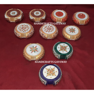 New Attractive Assorted Design Of <b>Marble</b> Painted Coaster Set For Home And Hotel Decoration And Business Gift Purpose Best Item - Product Image 1