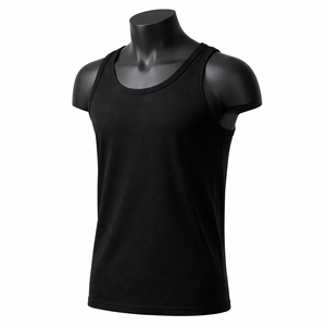 Camiseta sin Mangas Básica para Hombre al por Mayor, Chaleco de Jersey de Algodón Liso, Impresión de Logotipo Personalizado, Directo de Fábrica OEM - Product Image 3