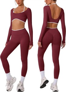 Ensemble de yoga respirant imprimé pour femmes, tendance automne, soutien-gorge de sport sans couture et leggings pour le fitness et le confort en ville - Product Image 3