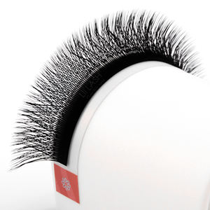 Pestañas de abanico prefabricadas Fluffy Clover W, 4-25 mm, pestañas de visón negro intenso, venta al por mayor, marca privada - Product Image 2