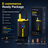 Compresseur d'air portable WANPU T1255 OEM, gonfleur de pneus numérique 150 PSI, pompe électrique pour voiture DC 7.4V, mini pompe à pneus en alliage d'aluminium