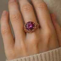 Bague en rubis sur mesure, sculptée, élégante, intemporelle, éclatante, polie, certifiée IGI, de luxe, pour mariage et soirée, en argent sterling 925, sertie à griffes