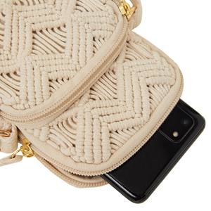 Bolso de mano cruzado informal de macramé para mujer OEM/ODM, cuerda de algodón de ganchillo hecha a mano con cremallera abierta, estilo de mujer de tamaño pequeño - Product Image 4