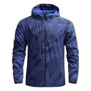 Coupe-vent de sport d'hiver à fermeture éclair légère en nylon personnalisé pour hommes nouveauté veste à capuche imperméable veste de pluie d'été manteau - Product Image 4