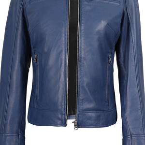 Breathable Outdoor Wear Heavyweight Best Quality <b>Long</b> Sleeve Front Zipper Regular Wear Side Pockets <b>Leather</b> <b>Jacket</b> For Women's - Product Image 3