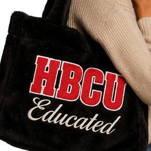 HBCU borsa di Tote in pelliccia nera DST con ricamo in ciniglia di peluche per confraternita greca Divine nove regalo con Logo personalizzato borsa alla moda - Product Image 5