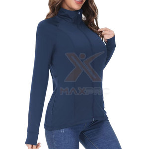 Nouvelle conception, veste de yoga pour femmes, entièrement zippée, respirante, grande taille, écologique, en spandex/polyester, couleur unie, vêtements de sport - Product Image 2