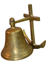 Campana de barco de ancla Campana de barco de latón macizo de 9 pulgadas decorativa para el hogar - Product Image 4