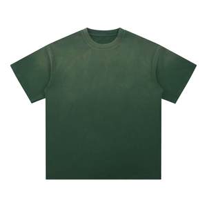 Camiseta retro desgastada 100% algodón en blanco camiseta de gran tamaño para hombres personalizada 240gsm Vintage lavado con ácido para hombres - Product Image 5
