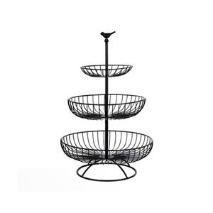 Panier à fruits en fer de haute qualité 2 niveaux pour la cuisine Design élégant support de panier à fruits 2 niveaux avec nickelé pour le rangement à domicile - Product Image 6