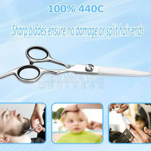 Ciseaux de barbier professionnels, ciseaux à cheveux en acier inoxydable, tranchants, durables, écologiques, légers - Product Image 5