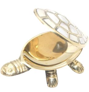 โต๊ะทองเหลือง Diya ทองเหลืองน้ำมัน Puja โคมไฟตกแต่งทรงกลมของขวัญสำนักงานบ้านบทความ pooja-Diwali ของขวัญแต่งงาน - Product Image 3