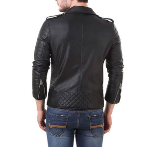 Nouvel arrivage de veste en cuir de peau de vache pour hommes lourds col montant avec revêtement High Street à la mode hiver décontracté en gros - Product Image 4