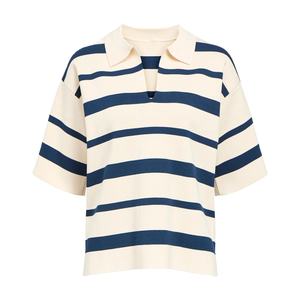 Camiseta de Manga Corta para Mujer, 100% Algodón Tejido, Transpirable, Estilo Inglés, Largo Regular, con Logotipo Frontal Personalizado en Relieve, Ecológica - Product Image 1