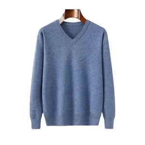 Pulls en cachemire pour hommes Pull à col en V Automne Hiver Cachemire Chaud Solide Tricots Pulls en cachemire pour hommes - Product Image 1