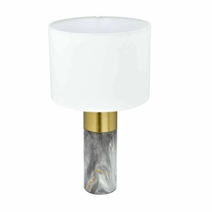 Lampe de table sur pied d'intérieur élégante de qualité supérieure avec abat-jour en tissu blanc Base E26 lampe décorative en métal d'affichage de chevet - Product Image 3
