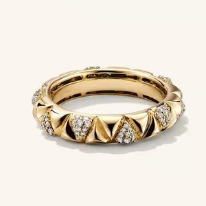 Bague de fiançailles en diamant certifié VVS, faite à la main, or massif 14k 18k pour femmes, bijoux en acier inoxydable - Product Image 5