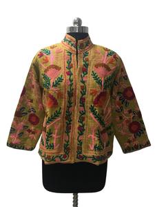 Handmade Boho Chic Multicolor Suzani <b>Embroidered</b> Cotton <b>Jacket</b> <b>for</b> <b>Women</b> Breathable Artisan Crafted Floral Design <b>Jacket</b> - Product Image 2